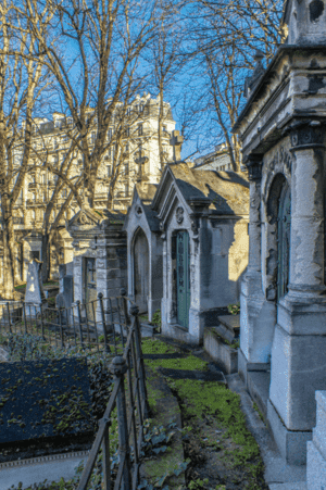 Vue de plusieurs caveaux